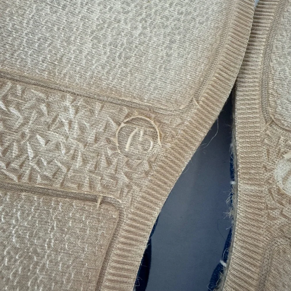 Coldwater Creek Walk With Me Navy Blue Daisy Embroidered Espadrille Flats Sz 7.5